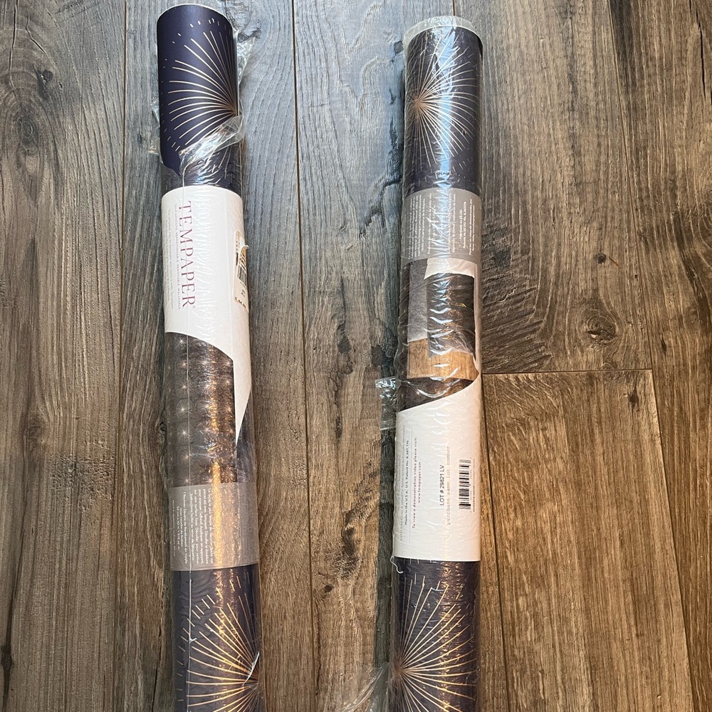 Anthropologie Tempaper Navy and Gold Wallpaper Rolls